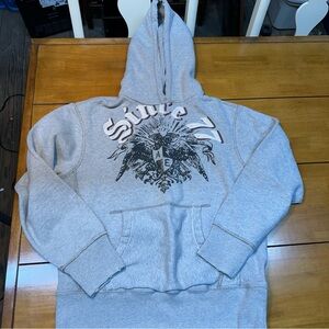 American Eagle Outfitters Light Gray Hoodie with Graphic